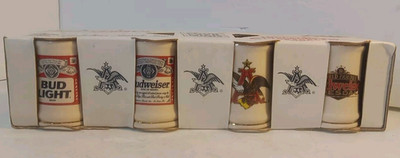 RARE 1996 Budweiser King of Beers ''Four Pack Minis'' Set of Stines, Mugs, NEW