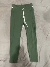 Zyia Active Green Luxe Drawstring Leggings, Size 8-10