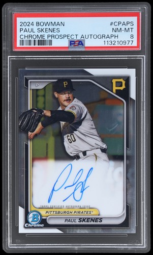 2024 Bowman Paul Skenes #CPA-PS PSA 8 RC Chrome Prospect Autograph Baseball AUTO