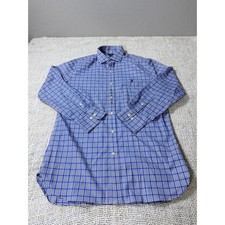 Polo Ralph Lauren Slim Fit Easy Care Dress Shirt Blue Navy Check 16.5 32-33 NWT