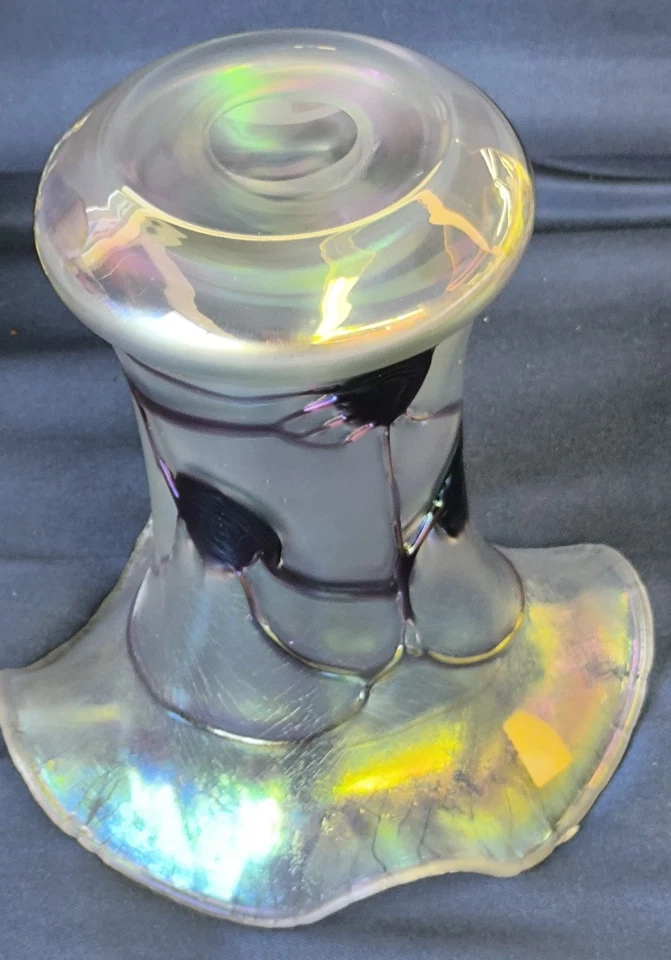 Freiherr von Poschinger Frauenau irisierende Vase Kunstglas Jugendstil vintage - Bild 2 von 4