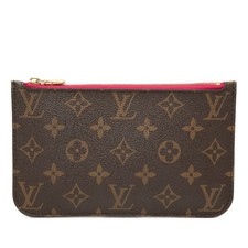 Louis Vuitton Monogram Neverfull PM Pouch Pre-Loved Brown