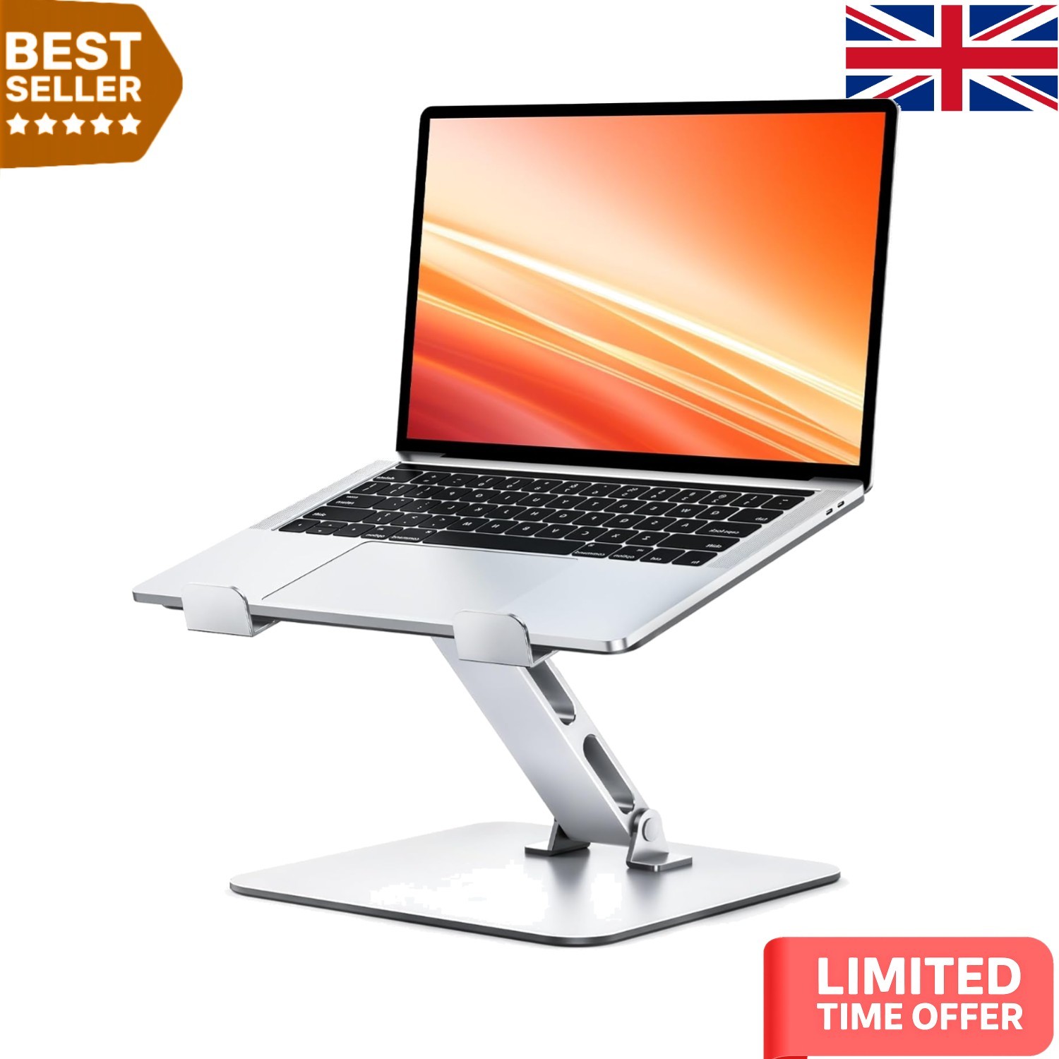 Portable Aluminum Laptop Riser with Ventilation - Perfect for MacBook Air