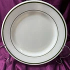 Vintage PYREX Corning Decor Restaurant 9-1/4” Plate Green Double Band 712-1