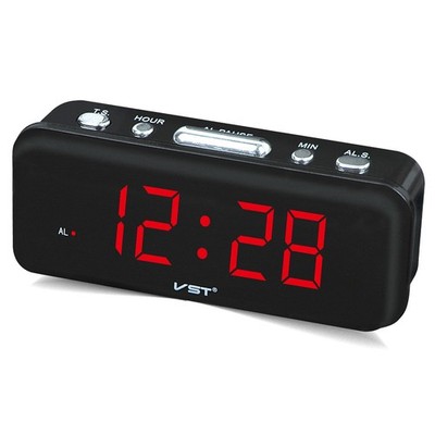 Wecker Digital Alarm Clock LED Schlummerfunktion Netzbetrieben Schwarz Retoo