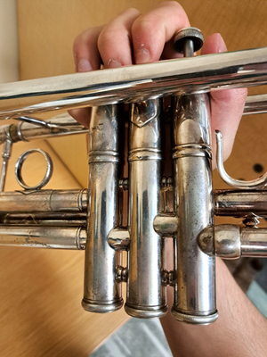 EARLY ELKHART BACH 236 C TRUMPET, 34XXX M BORE, CORPORATION BELL