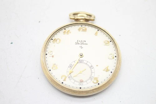 F Antique Manual 10k Gold Filled Elgin De Luxe Balance Broken Parts Only