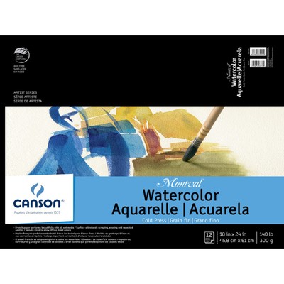 Montval Acid-Free Cold Press Watercolor Paper, 140 lb, 18 x 24 Inch, Natural Whi