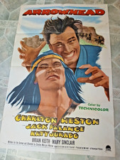 1958 PARAMOUNT movie ARROWHEAD W CHARLTON HESTON & JACK PALANCE - WESTERN 1 SHT