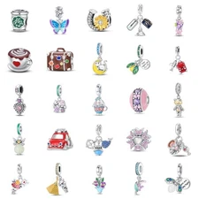 KUNSIR 925 Sterling Silver Charm Coffee Cupcake Bead Charm For Bracelet DIY Gift