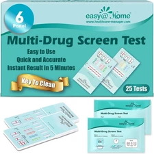 Easy@Home 6 Panel Drug Test Dip Card – 25 Pack | Fast, Accurate, CLIA-Waived