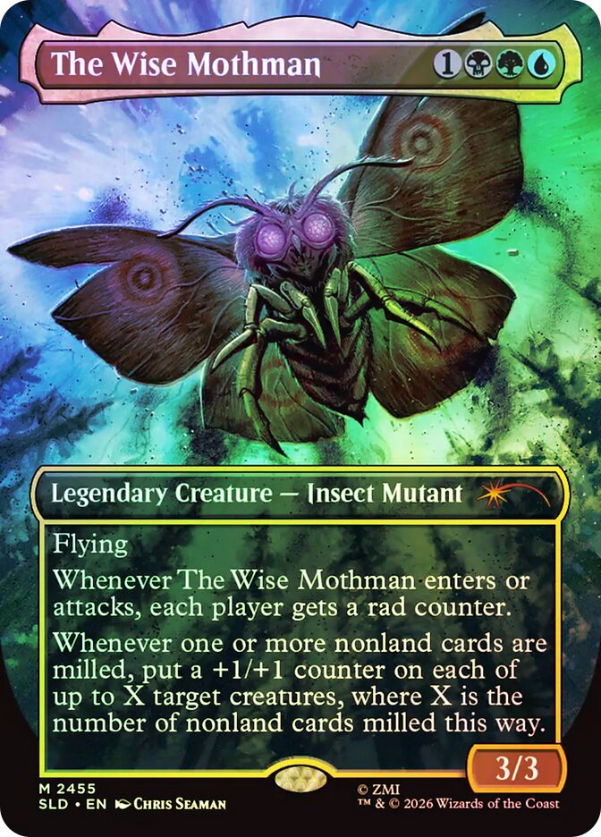 MTG FOIL The Wise Mothman (Fallout) Borderless - Secret Lair Drop