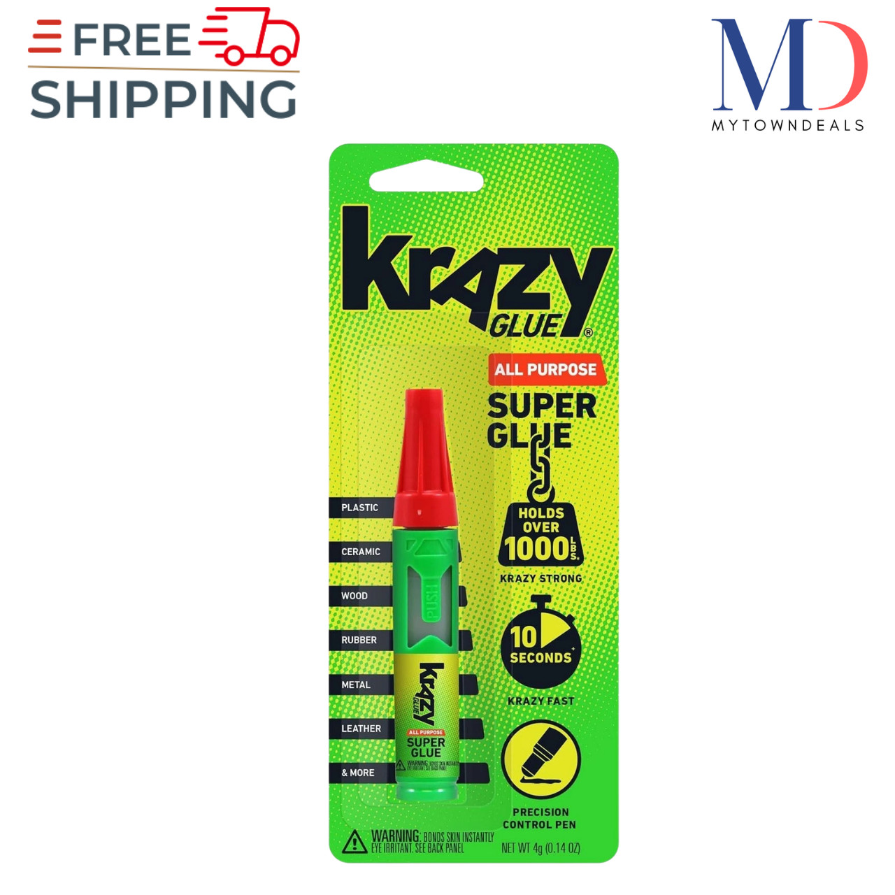 Krazy Glue 4g Precision Control Super Glue Pen – Clear, Fast-Dry All Purpose  G
