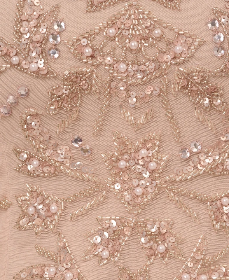 Adrianna Papell Women's Beaded Mesh Godet MIDI Dress - Shell-16/DAMAGED - Image 4 of 4