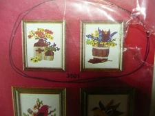 NEW VTG 1978 Artcraft Concepts CREWEL KIT  3801 NOSTALGIA MINI PAIR Crock Wooden