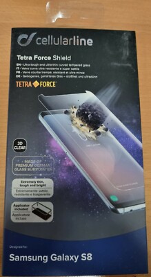 (Samsung Galaxy S8) Cellularline Tetra Force Shield gebogenes, gehärtetes Glas