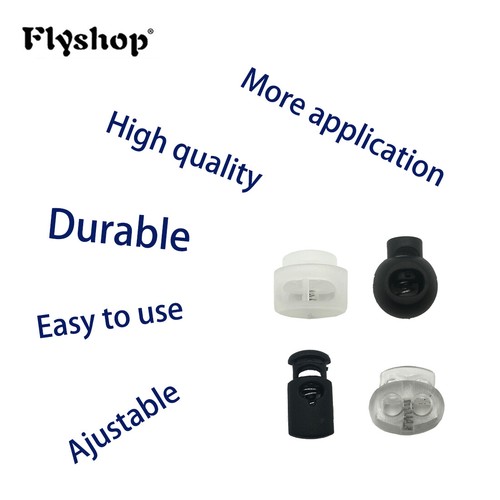 Flyshop 50PCS Spring Cord Locks Black Toggle Clip Quick Release Buckle Accessory - Picture 3 of 3