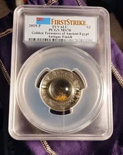 2019 Tuvalu Golden Treasures of Ancient Egypt 2oz Silver $2 PCGS MS 70 FS Pop 0