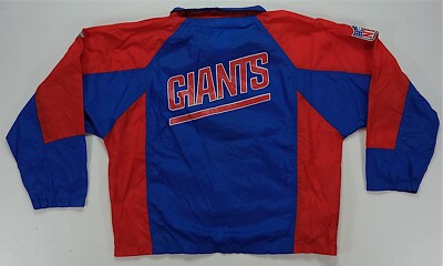 Rare Vintage APEX ONE New York Giants 1/2 Zip Pullover Windbreaker Jacket 90s XL