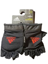 Adidas Adjustable Essential Gloves - Black and Red - Size Medium - Aeroready