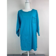 Victoria's Secret vintage gold label medium large blue dot long sleeve gown