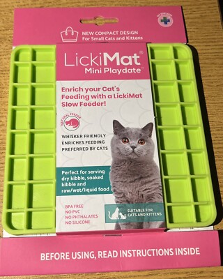 Lickimat Mini Playdate Katze grün, Katze Anti-Verschling Matte, NEU