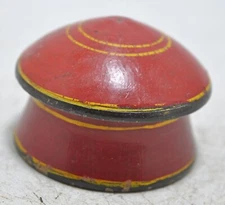 Antique Wooden Kum Kum Powder Tika Box Original Old Lacquer Painted