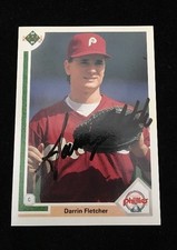 DARRIN FLETCHER 1991 UPPER DECK Autograph Signed AUTO Baseball Card 428 PHILLIES