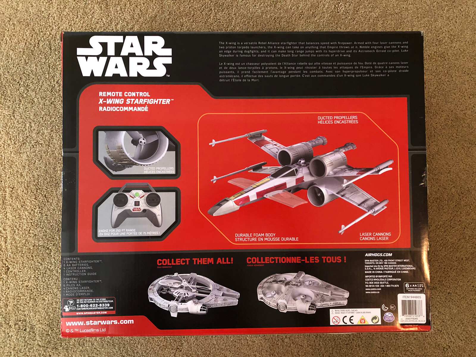 x wing remote control plane
