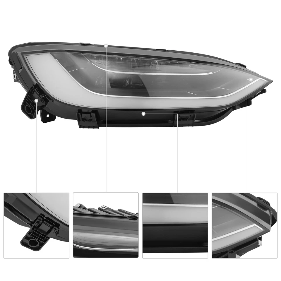 For 2021-2024 Tesla Model X LED Headlight Assembly Headlamp Right Passenger Side Foto 2 de 4