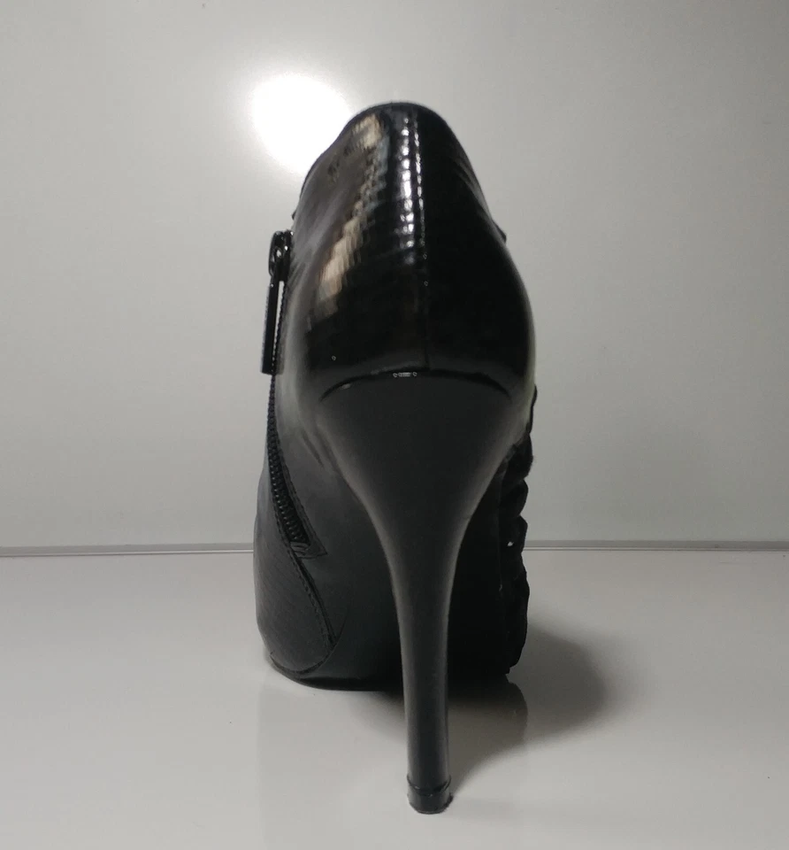 NINE WEST Mujeres Charol Negro Tacón de Aguja Vestido Botín Talla 6.5 M  Foto 4 de 4