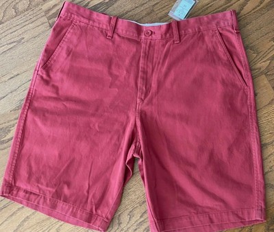 NWT LLBEAN Chino Flat Front Shorts Rust 