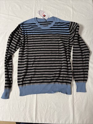 Timezone mens crew neck jumper size S striped UNT621