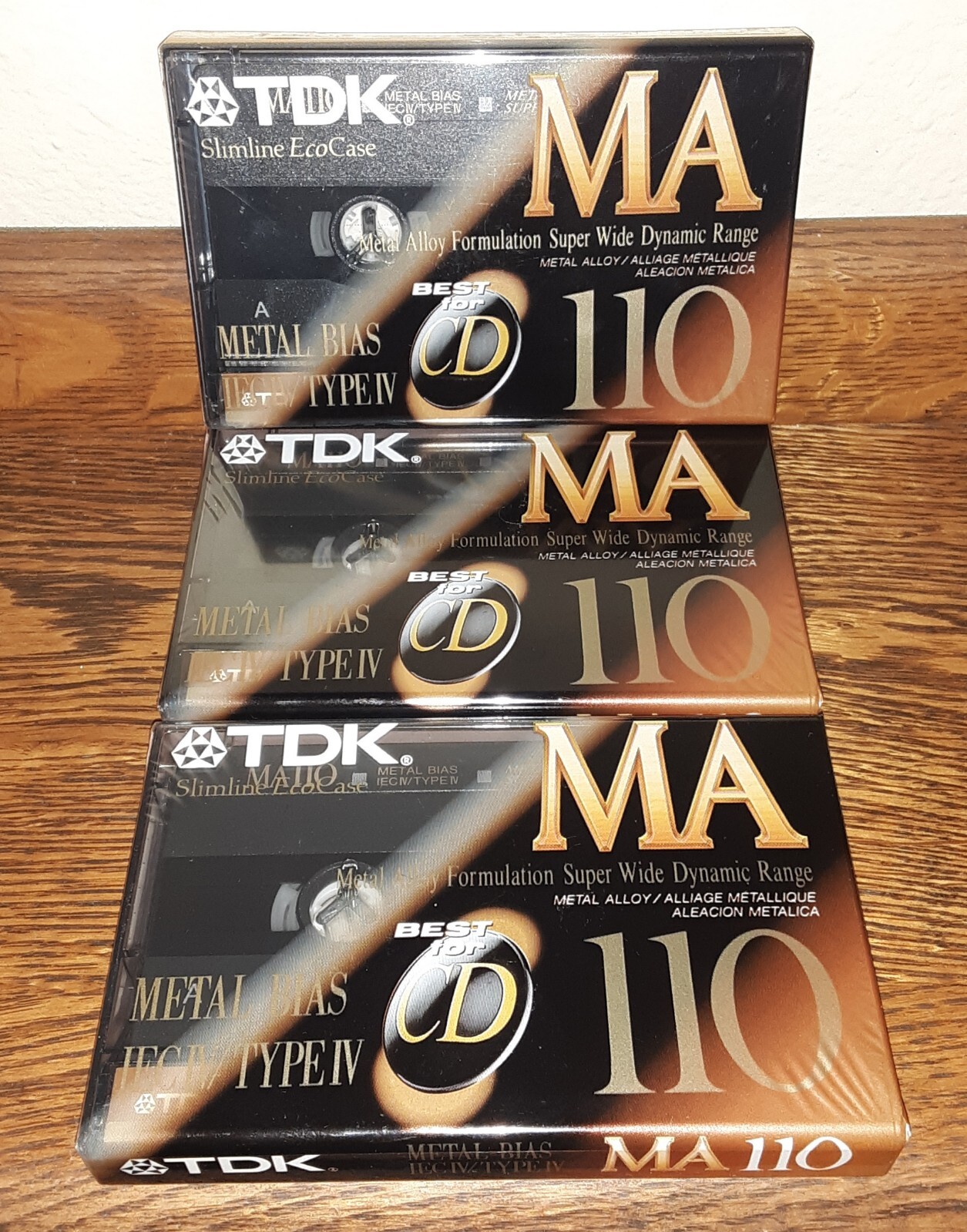 Lot de 3 cassettes métalliques Maxell TDK Type IV d'occasion (2 x 90 min, 1 x 110 min). - France