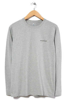 MONTBELL Japan Pear Skin Cotton Long Sleeve T-Shirt Grey Japan Size XL 2104794