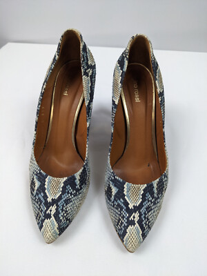 Gino Rossi Lavorazione Artigiana Heels Black Blue Snakeskin