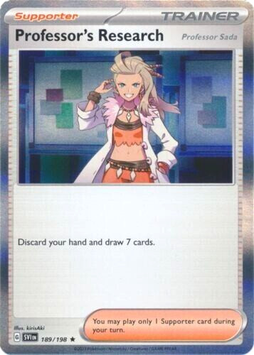 Pokemon Scarlet Violet Base Set #189/198 Professor's Research Rare Holo NM+ Sada