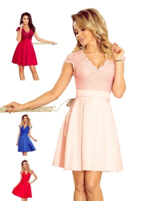 Numoco Kleid Abendkleid 36 38 40 42 44 V-Ausschnitt Spitze figurbetont 