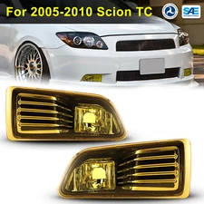 Yellow Lens Pair Fog Lights for 2005-2010 Scion tC Front Bumper Replace w/Bulb