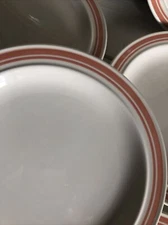 6 Vintage Homer Laughlin Tangerine Orange Bands Dinner Plate 10-1/4" HLC3533 USA