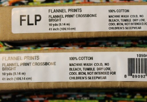 Skull Flannel Print Crossbones Bright Multicolor Fabric 100% Cotton - Picture 4 of 5
