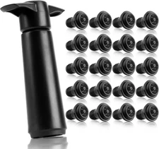 20 Pieces Wine Stoppers with Vacuum Pump Wine Preserver Vacuum Bottle Stopper Wi