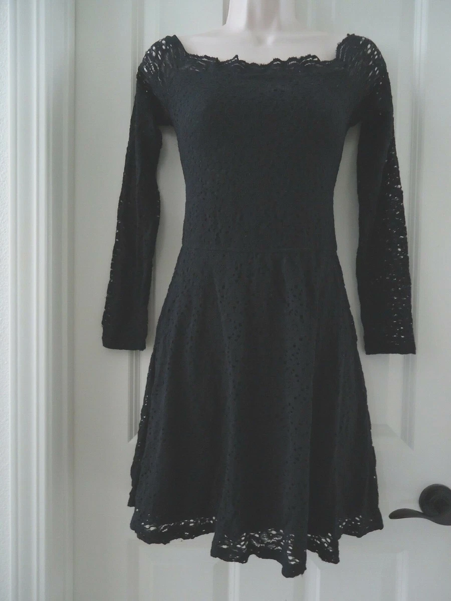 Hollister black top lace dress