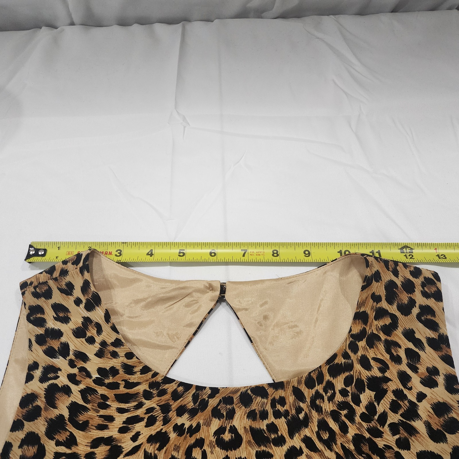 Rare Vintage 90's NOS Maggy London Brown Leopard Print Dress 100 percent Silk Size 12 image 8