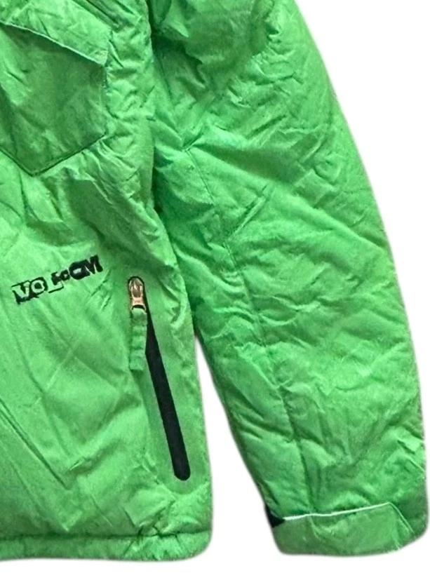 Volcom Thermonite Verified Down Jacket Small Green Insulated Snowboard Ski Coat - Image 4 of 4