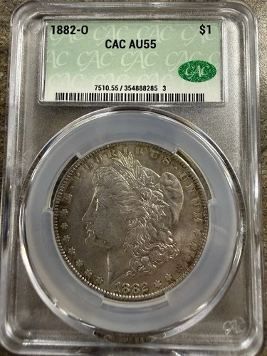 1882-O CAC AU55 Morgan Silver Dollar