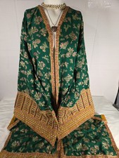 VANYA Kurta Tunic Top XL Green Floral Embroidered Pakistan NWT