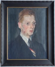 Gemälde Öl Portrait Herrenportrait Neue Sachlichkeit Signiert 1920