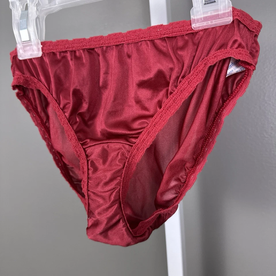 Bragas vintage para mujer Maidenform rojas 40525 talla 4 XS nailon ILGWU Union EE. UU. Foto 2 de 4