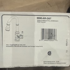 Delta 9990-AR-DST Broderick Single Hole Pull Down Bar/Prep Faucet Artic Stainles